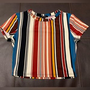 Forever 21 Crop Top Tshirt Vertical Striped